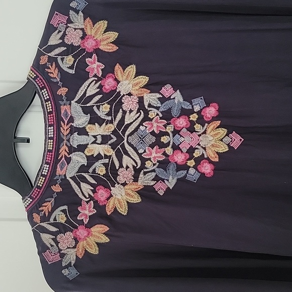 Biya By Johnny Was tunic shirt Top embroidery xs bohemian boho - Picture 8 of 9